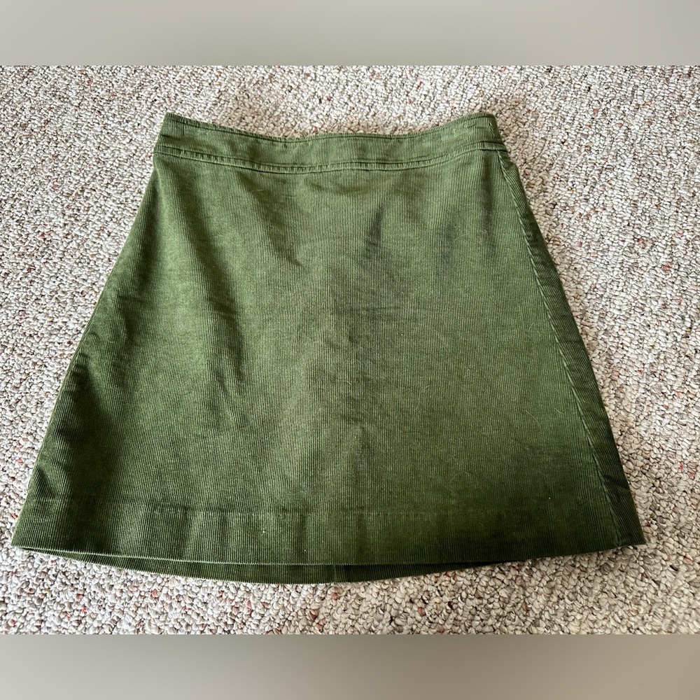 Jcrew corduroy green skirt